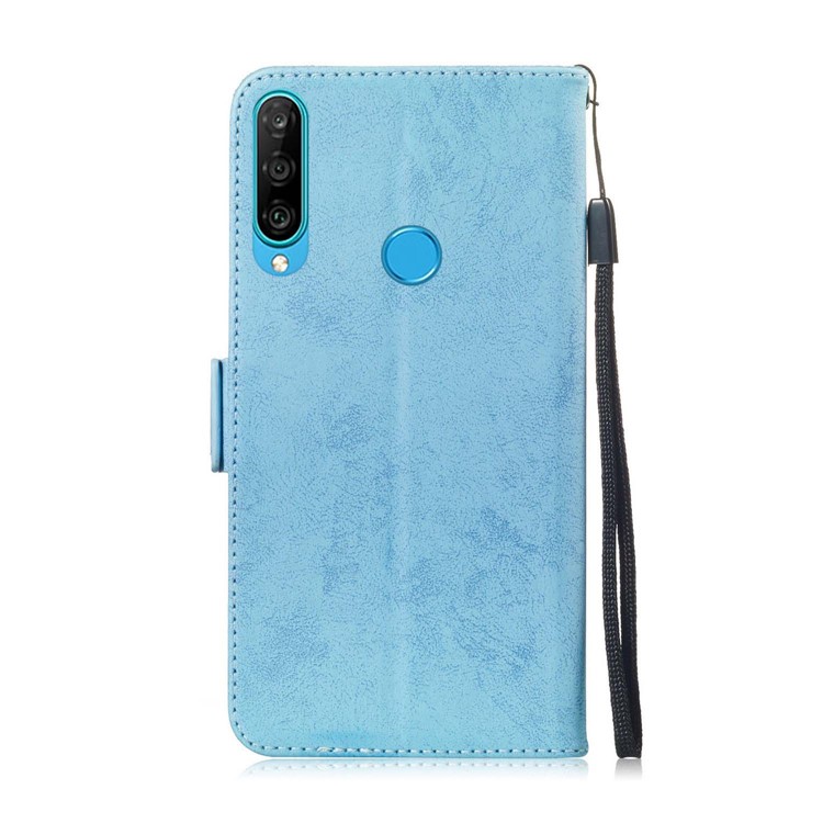 Retro Style PU Leather Flip Cover for Huawei P30 Lite / nova 4e - Blue-3