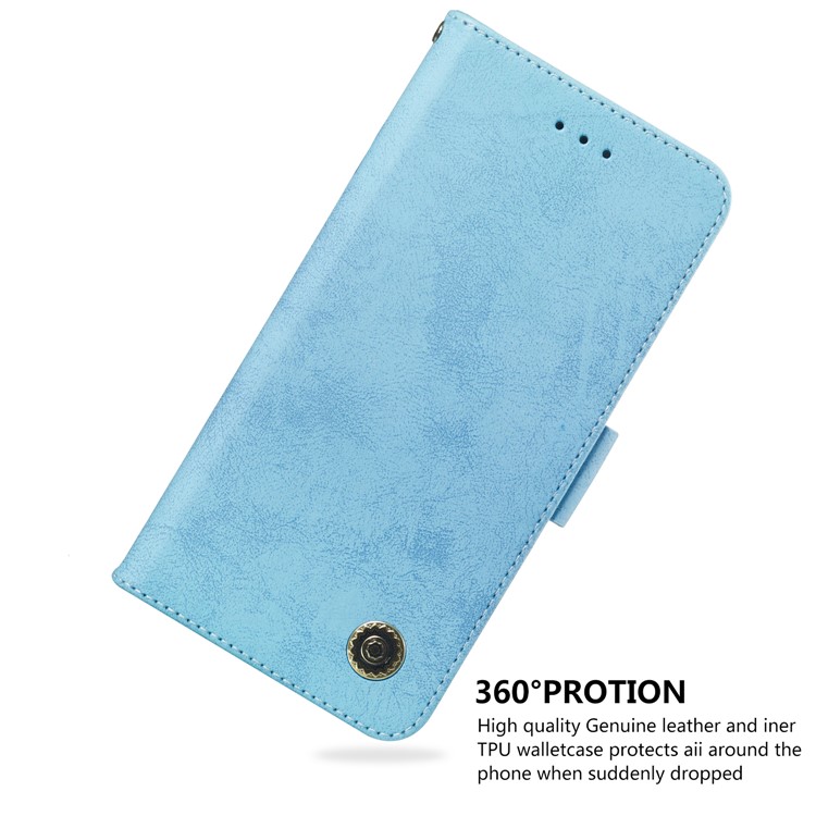 Retro Style PU Leather Flip Cover for Huawei P30 Lite / nova 4e - Blue-6
