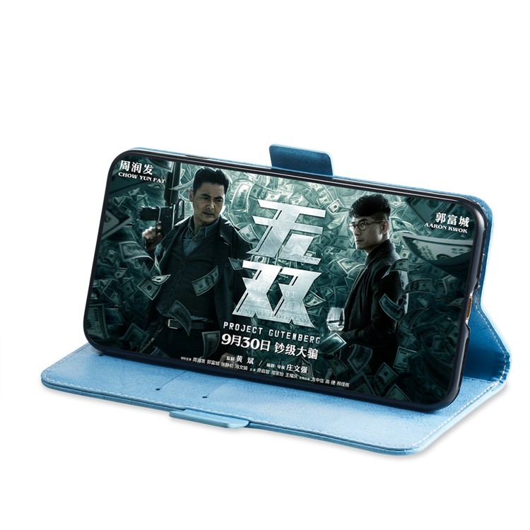 Retro Style PU Leather Flip Cover for Huawei P30 Lite / nova 4e - Blue-7