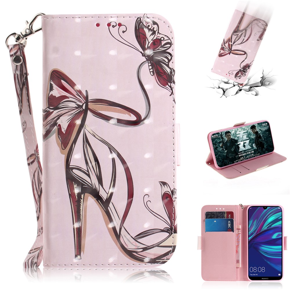 Pattern Printing Light Spot Decor Leather Wallet Case for Huawei P30 Lite New Edition/P30 Lite/nova 4e - High-heeled Shoes-1