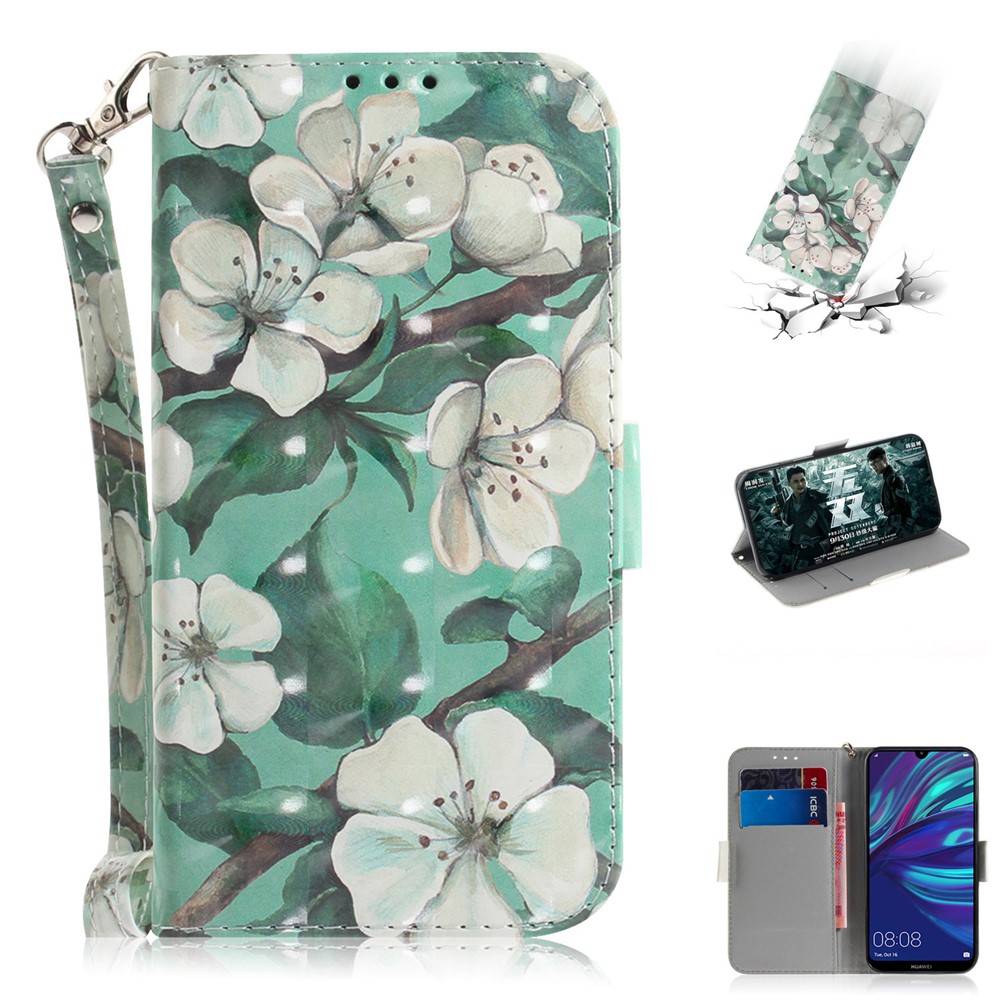 Pattern Printing Light Spot Decor Leather Wallet Case for Huawei P30 Lite New Edition/P30 Lite/nova 4e - Beautiful Flowers-1