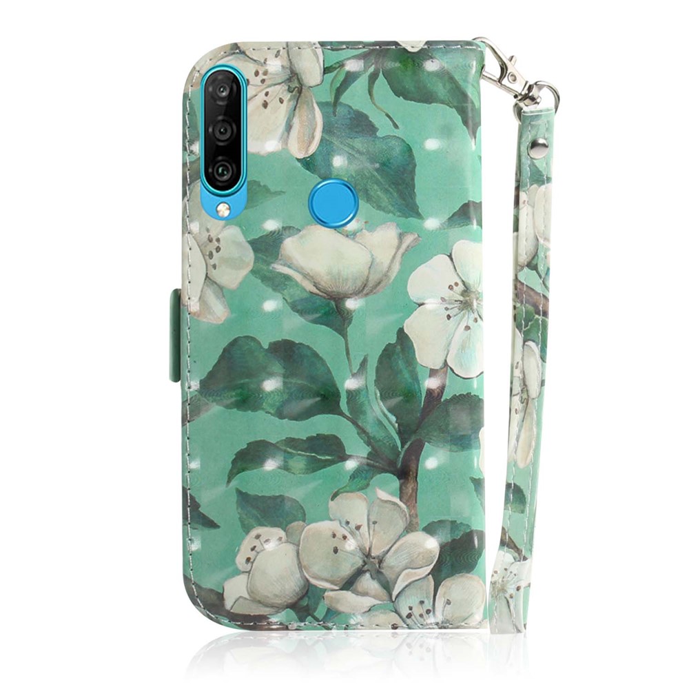 Pattern Printing Light Spot Decor Leather Wallet Case for Huawei P30 Lite New Edition/P30 Lite/nova 4e - Beautiful Flowers-3