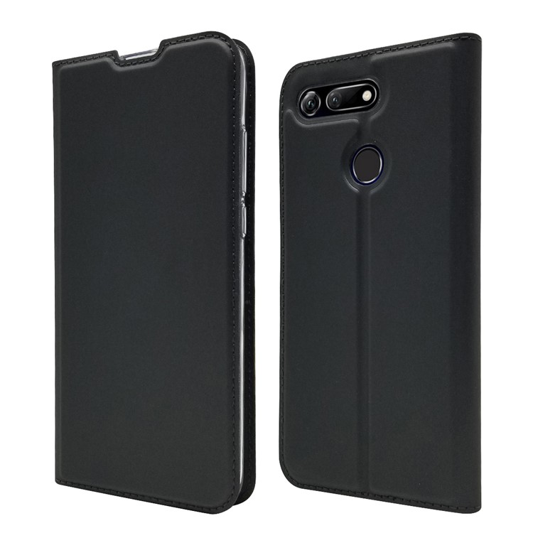 Magnetic Adsorption Leather Card Holder Case for Huawei Honor View 20 / Honor V20 - Black-1