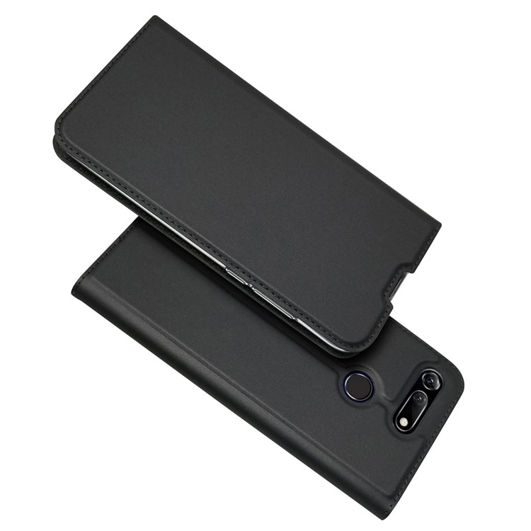 Magnetic Adsorption Leather Card Holder Case for Huawei Honor View 20 / Honor V20 - Black-2