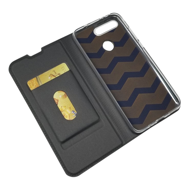 Magnetic Adsorption Leather Card Holder Case for Huawei Honor View 20 / Honor V20 - Black-3