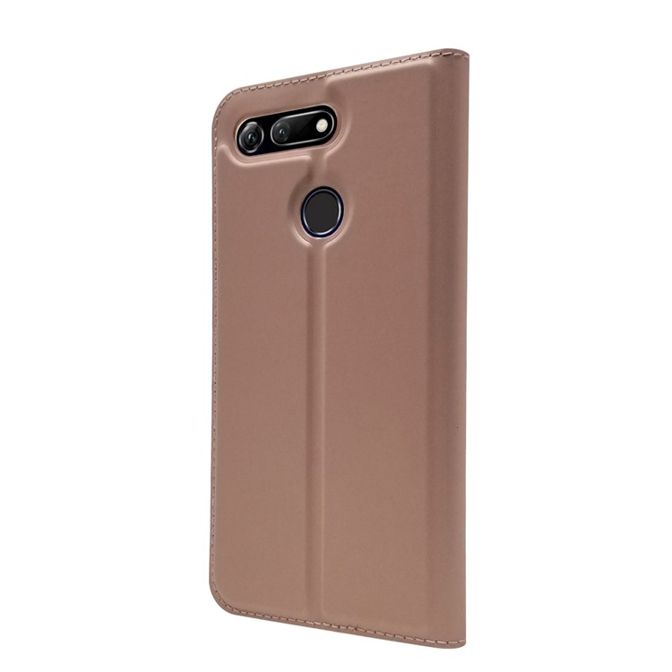 Case de Cartas de Cuero de Adsorción Magnética Para Huawei Honor View 20 / Honor V20 - Oro Rosa