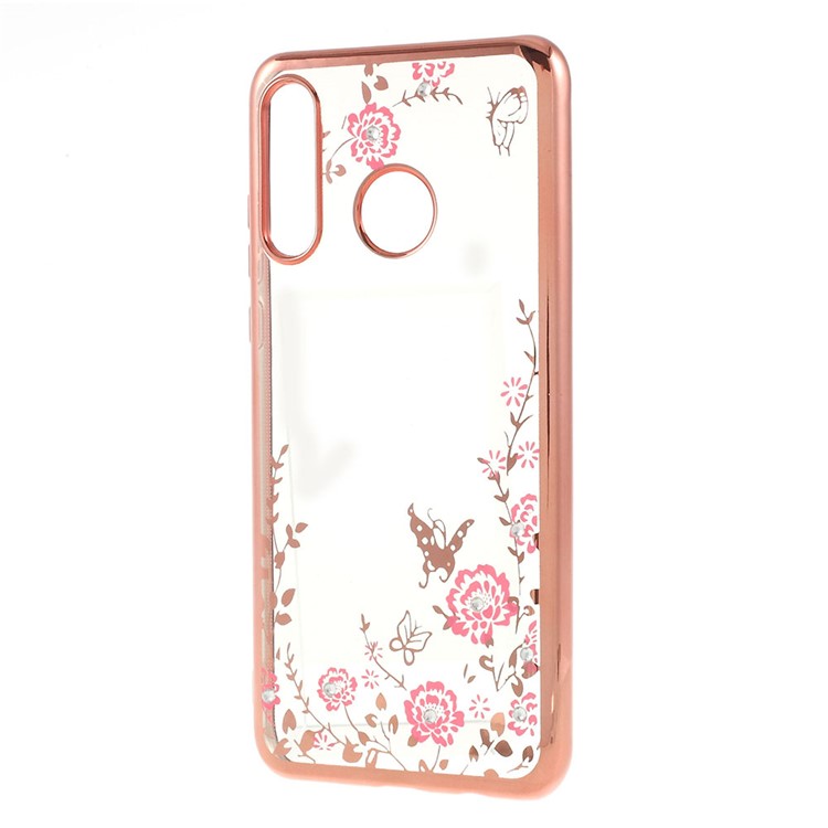 Electroplated TPU Rhinestone Phone Case Cover for Huawei P30 Lite / nova 4e - Rose Gold-2