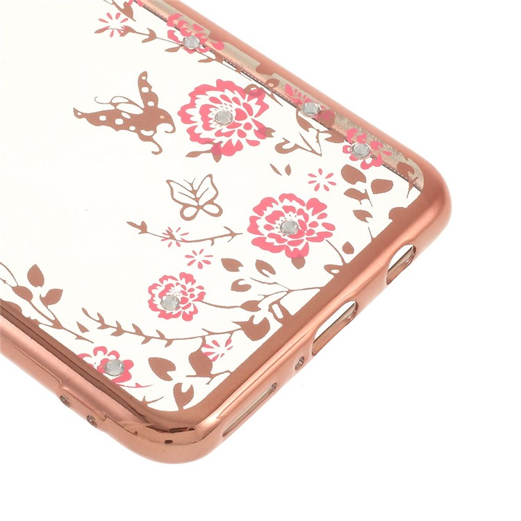 Electroplated TPU Rhinestone Phone Case Cover for Huawei P30 Lite / nova 4e - Rose Gold-5