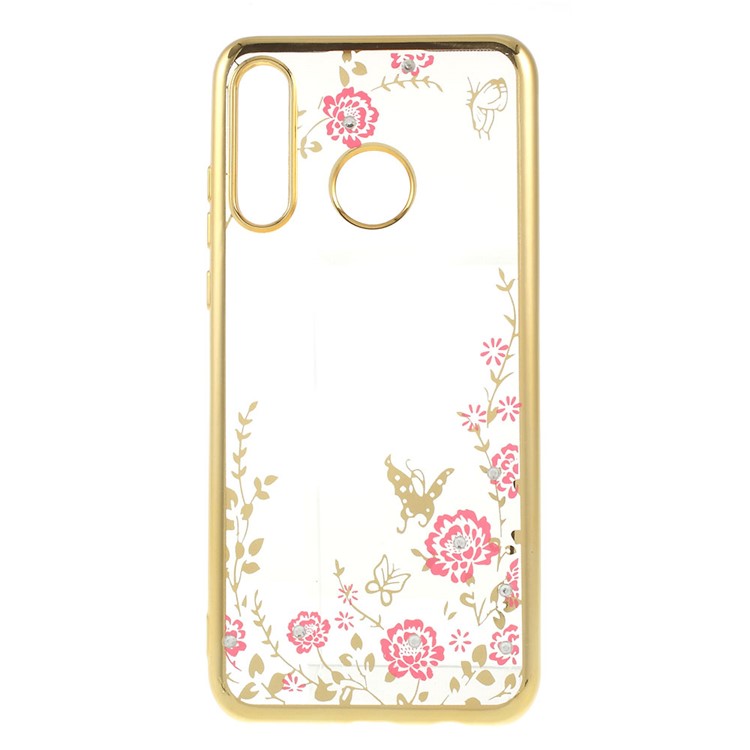Electroplated TPU Rhinestone Phone Case Cover for Huawei P30 Lite/nova 4e/P30 lite New Edition - Gold-1