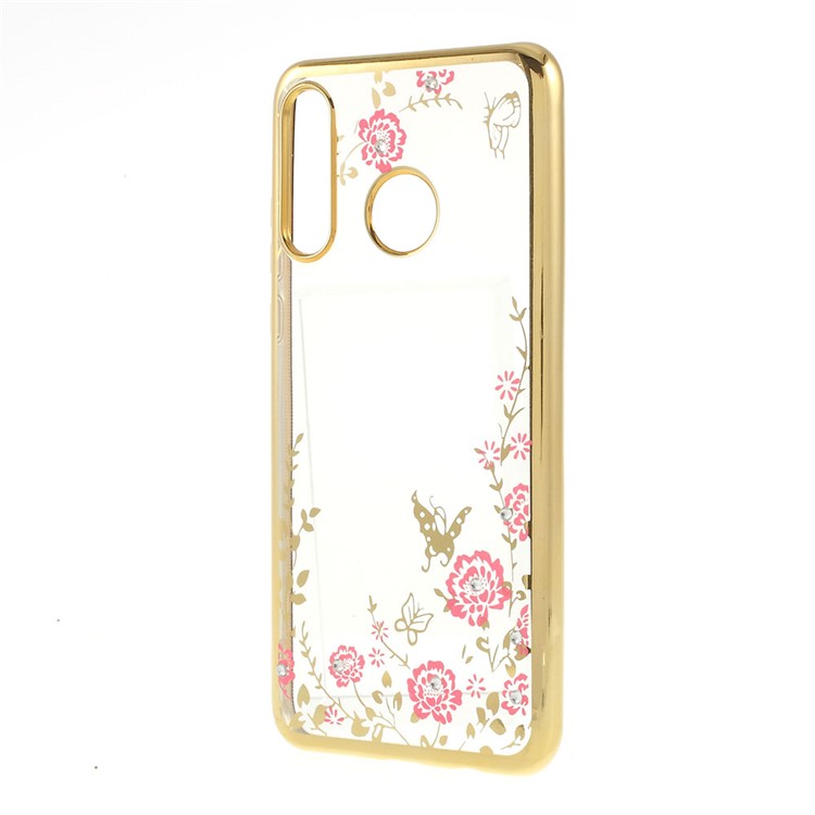 Electroplated TPU Rhinestone Phone Case Cover for Huawei P30 Lite/nova 4e/P30 lite New Edition - Gold-2
