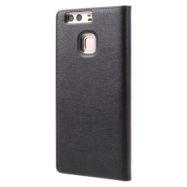 View Window Leather Flip Case for Huawei P9 - Black-2