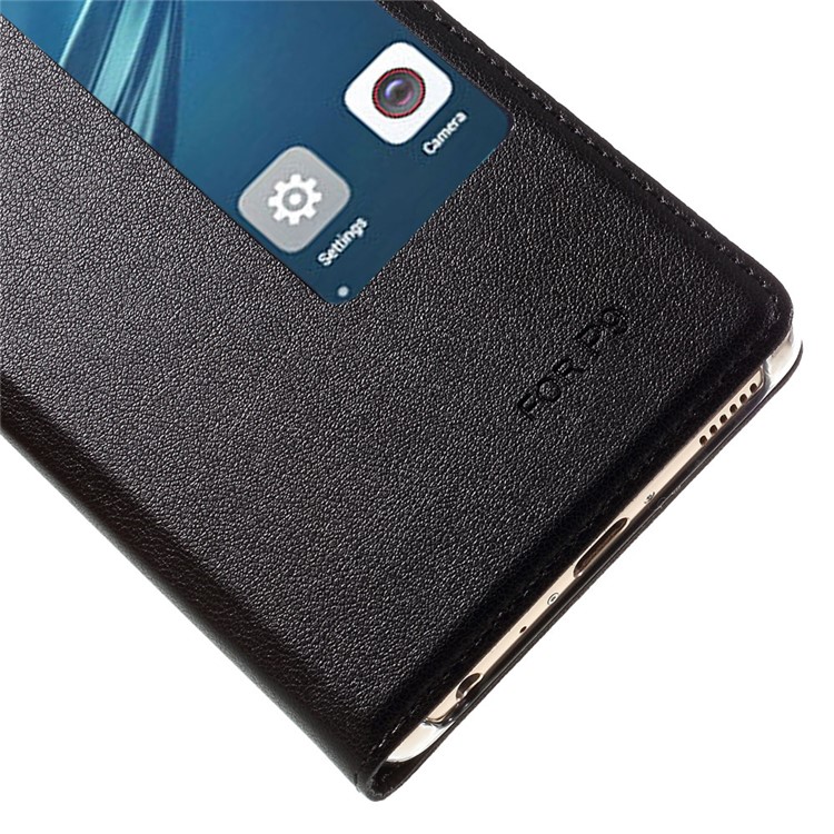 View Window Leather Flip Case for Huawei P9 - Black-4