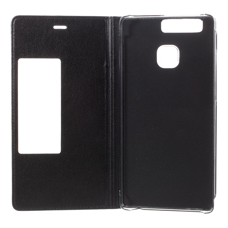 View Window Leather Flip Case for Huawei P9 - Black-7