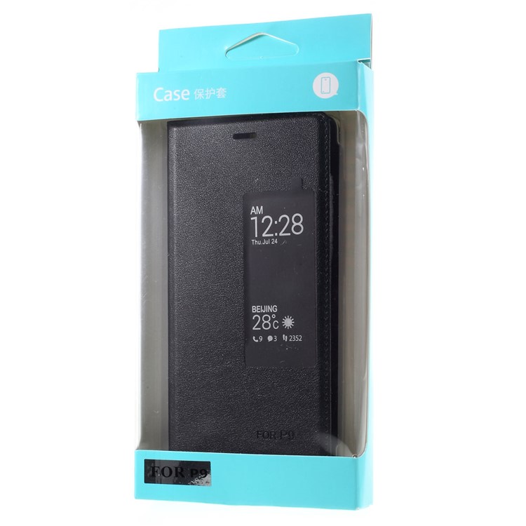 View Window Leather Flip Case for Huawei P9 - Black-9