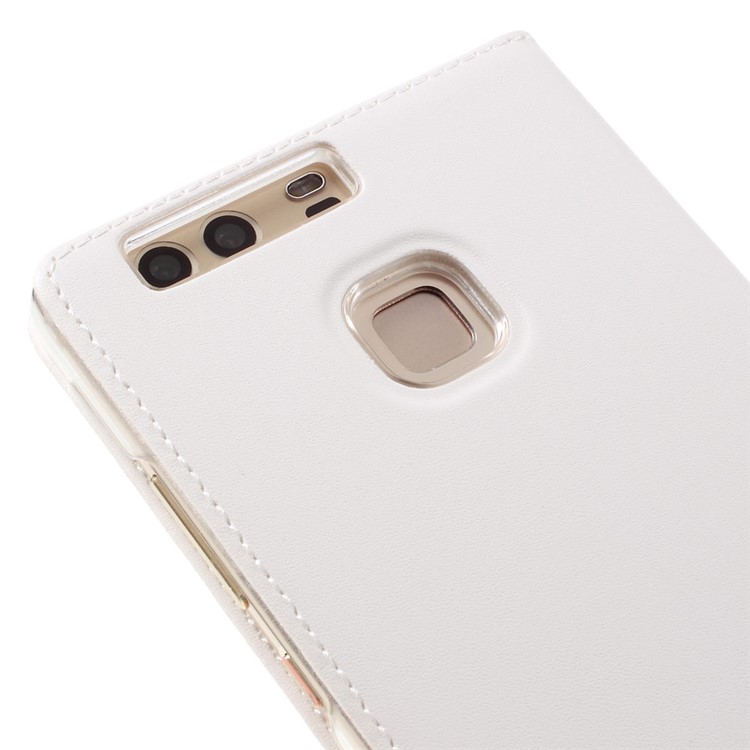 View Window Leather Folio Cover for Huawei P9 - White-5