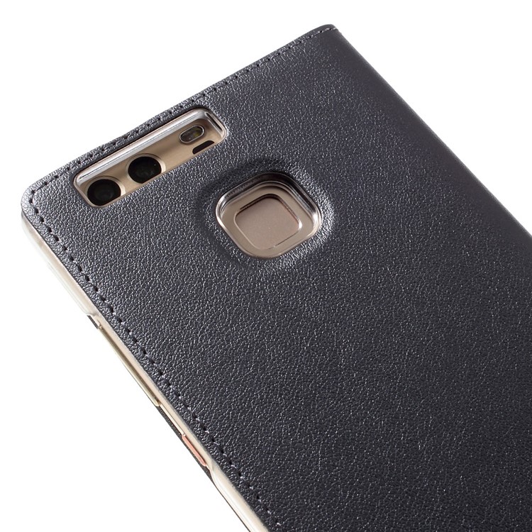 View Window Leather Flip Phone Shell for Huawei P9 - Grey-4
