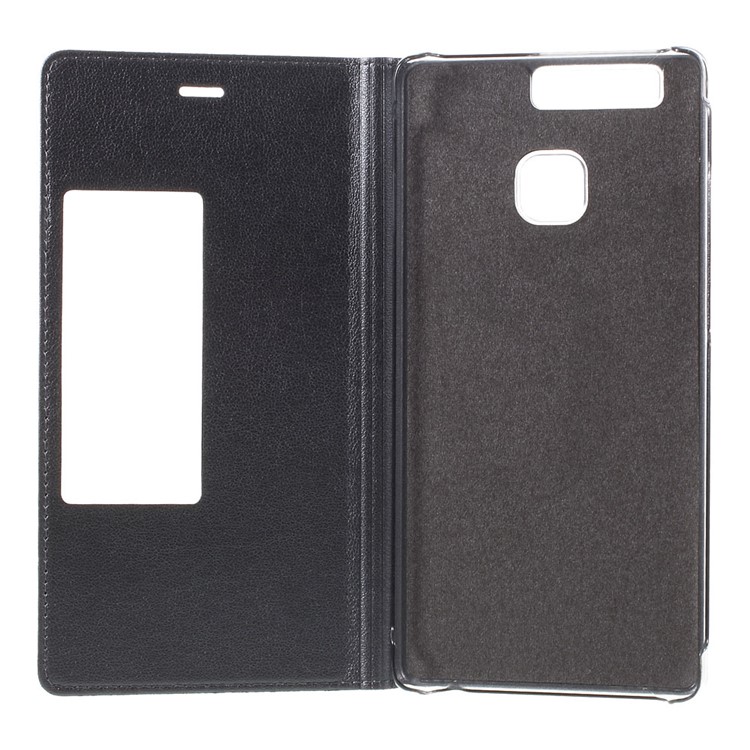 View Window Leather Flip Phone Shell for Huawei P9 - Grey-7