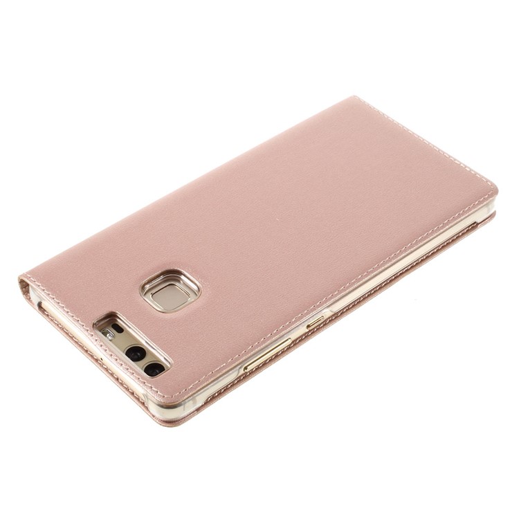 View Window Leather Protective Cover for Huawei P9 - Rose Gold-6