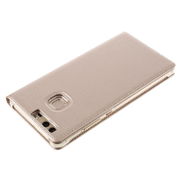 View Window Leather Flip Shell for Huawei P9 - Gold-6