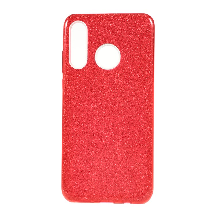 3-in-1 Glittery Powder Paper TPU + PC Hybrid Case Phone Cover for Huawei P30 Lite/nova 4e/P30 lite New Edition - Red-2