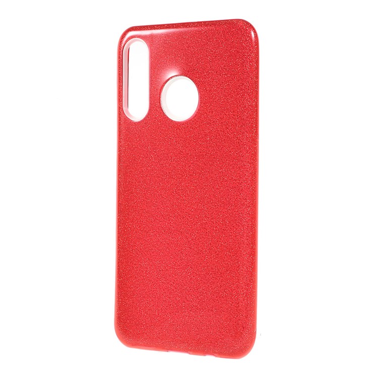 3-in-1 Glittery Powder Paper TPU + PC Hybrid Case Phone Cover for Huawei P30 Lite/nova 4e/P30 lite New Edition - Red-3