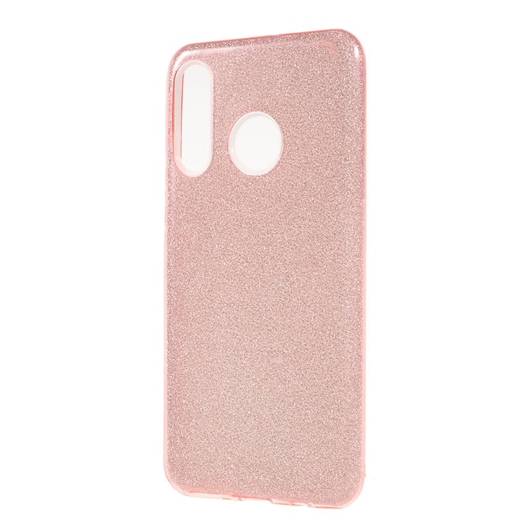 3-in-1 Glittery Powder Paper TPU + PC Hybrid Case Phone Cover for Huawei P30 Lite/nova 4e/P30 lite New Edition - Rose Gold-3
