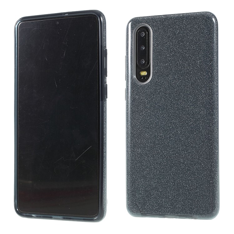 PC TPU Hybrid Case + Flash Powder Paper Cover for Huawei P30 - Black-2