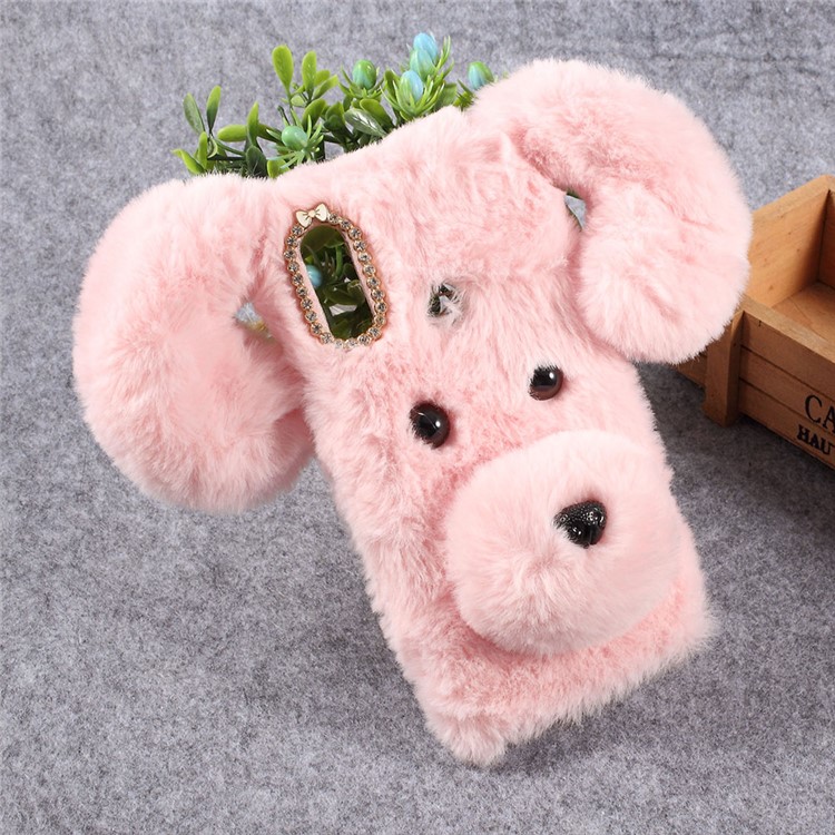 Housse Arrière En TPU Recouvert De Fourrure Duveteuse Pour Huawei Y6 (2019) - Rose-3