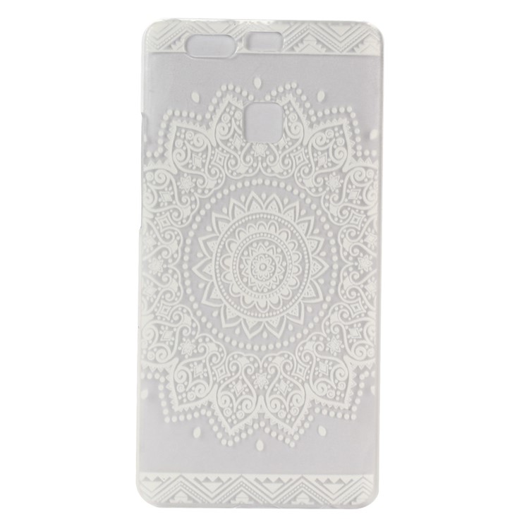 Embossed Hard Plastic Case for Huawei P9 - Stylish Flowers-1