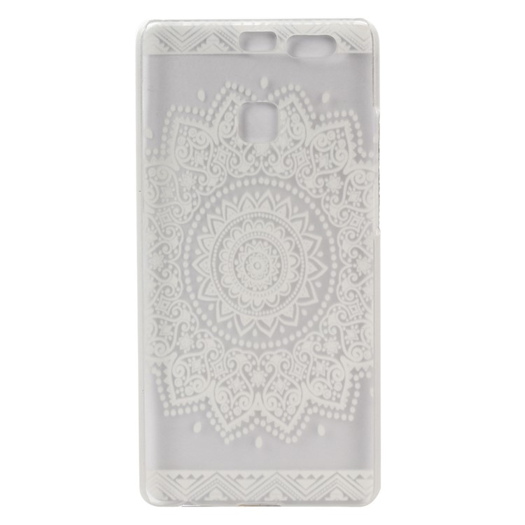 Embossed Hard Plastic Case for Huawei P9 - Stylish Flowers-2