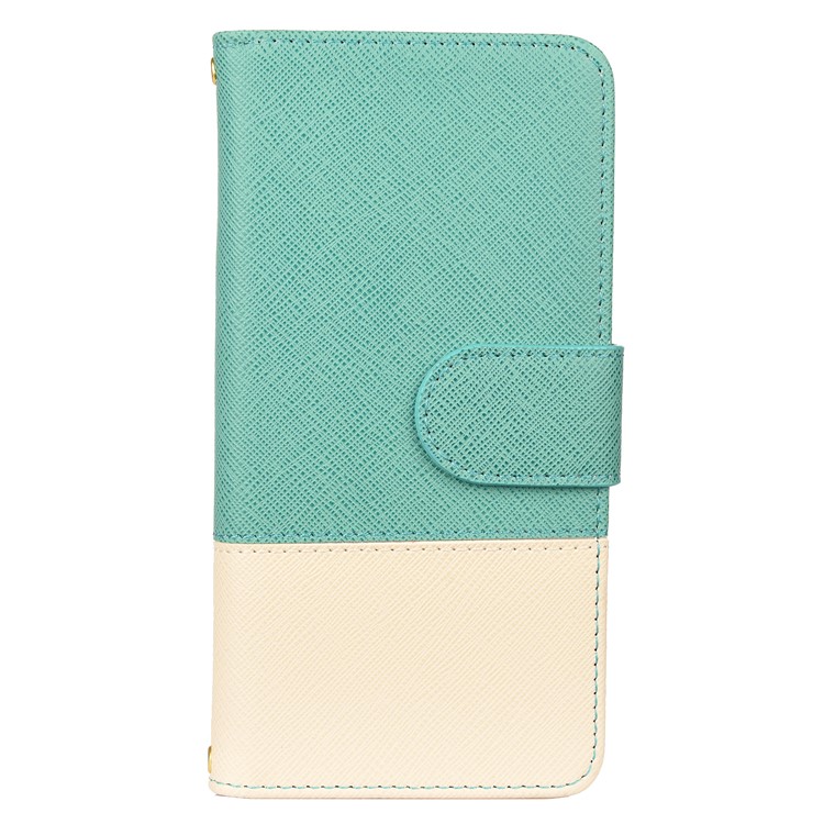 Bi-Color/ Cross Texture / PU Leather Stand Mobile Case for Huawei P30 Lite / nova 4e - Green-1