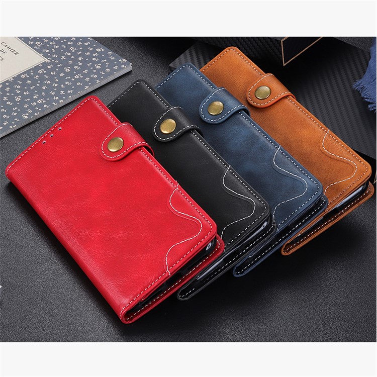 S-shape Textured PU Leather Wallet Case Cover with Stand for Huawei Y6 (2019, with Fingerprint Sensor) / Y6 Prime (2019) - Black-13