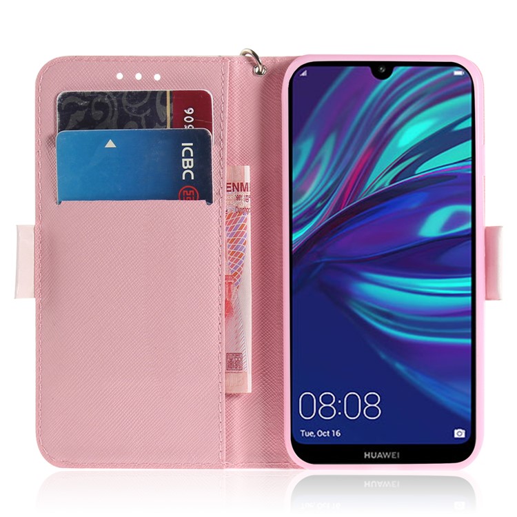 Muster Druckleuchte Dekor Leder Brieftasche Hülle Für Huawei Y7 Pro (2019) / Genießen Sie 9 - Mausmuster