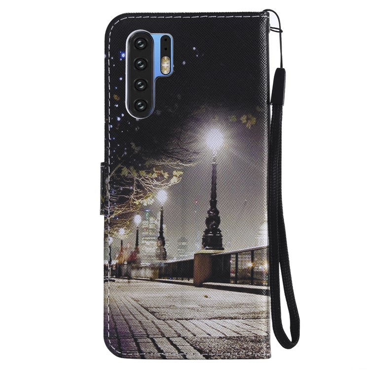 Pattern Printing Leather Wallet Stand Case for Huawei P30 Pro - Streetscape-3