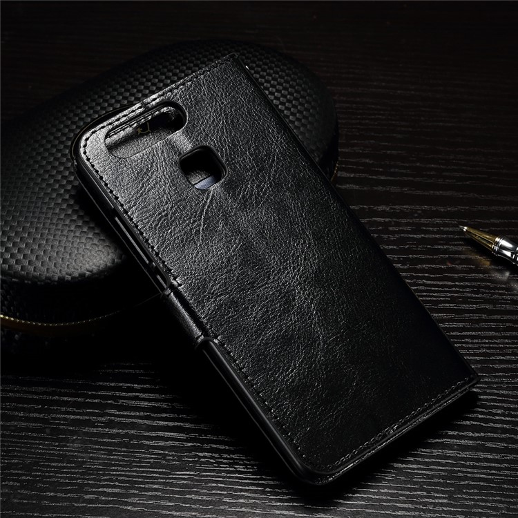 Crazy Horse Wallet Stand Leather Case for Huawei P9 - Black-2