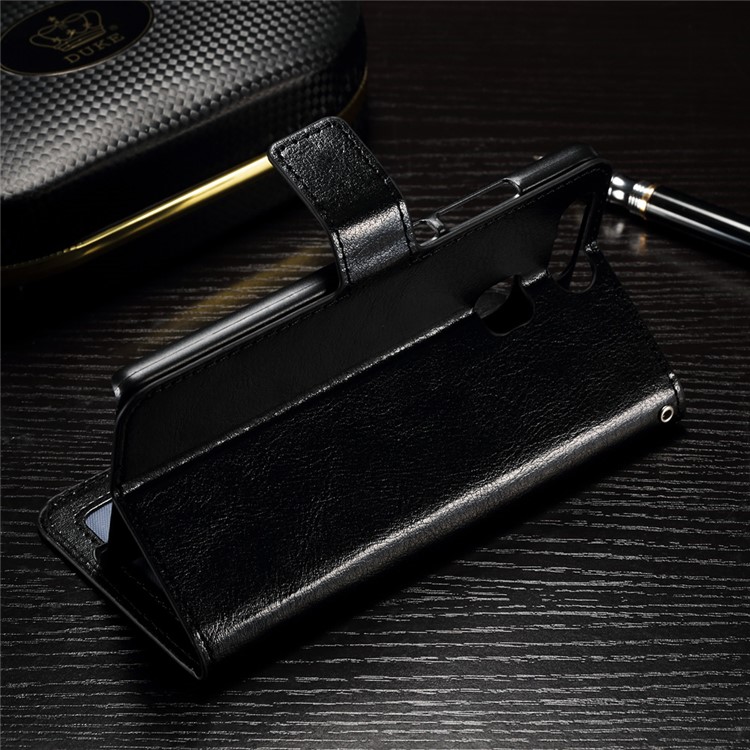 Crazy Horse Wallet Stand Leather Case for Huawei P9 - Black-3