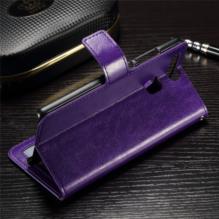 Crazy Horse Stand Leather Flip Cover Case for Huawei P9 - Purple-3