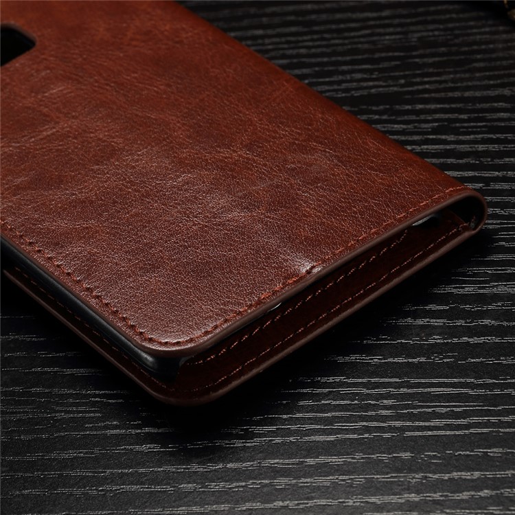 Crazy Horse Protective Leather Wallet Case for Huawei P9 - Brown-5