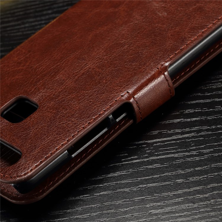 Crazy Horse Protective Leather Wallet Case for Huawei P9 - Brown-6