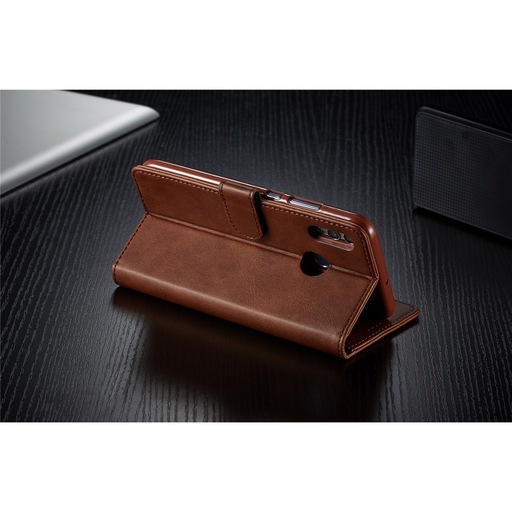 Lc. Imeeke Wallet Leather Stand Case Para Huawei P Smart (2019) / Honor 10 Lite - Café