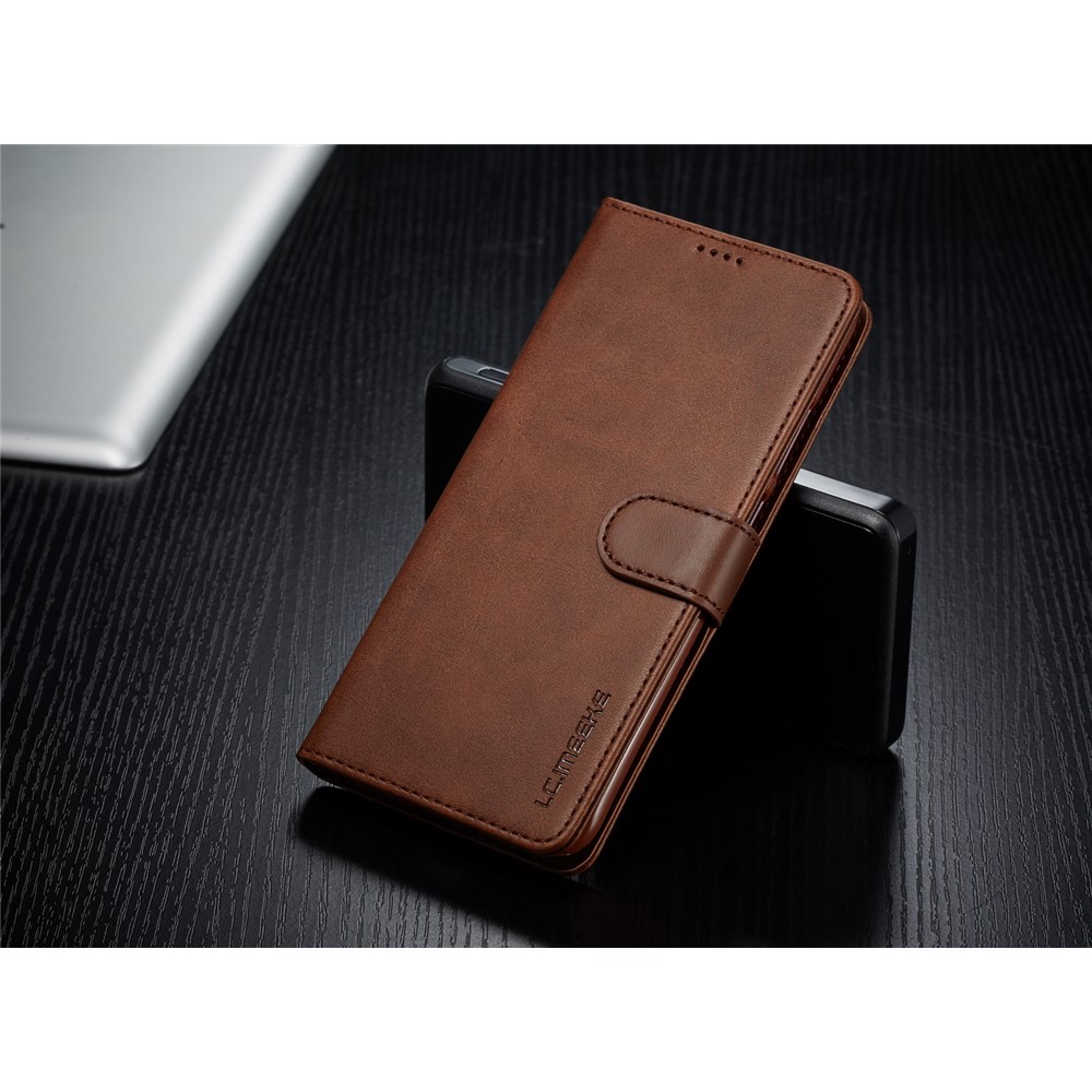 Lc. Imeeke Wallet Leather Stand Case Para Huawei P Smart (2019) / Honor 10 Lite - Café