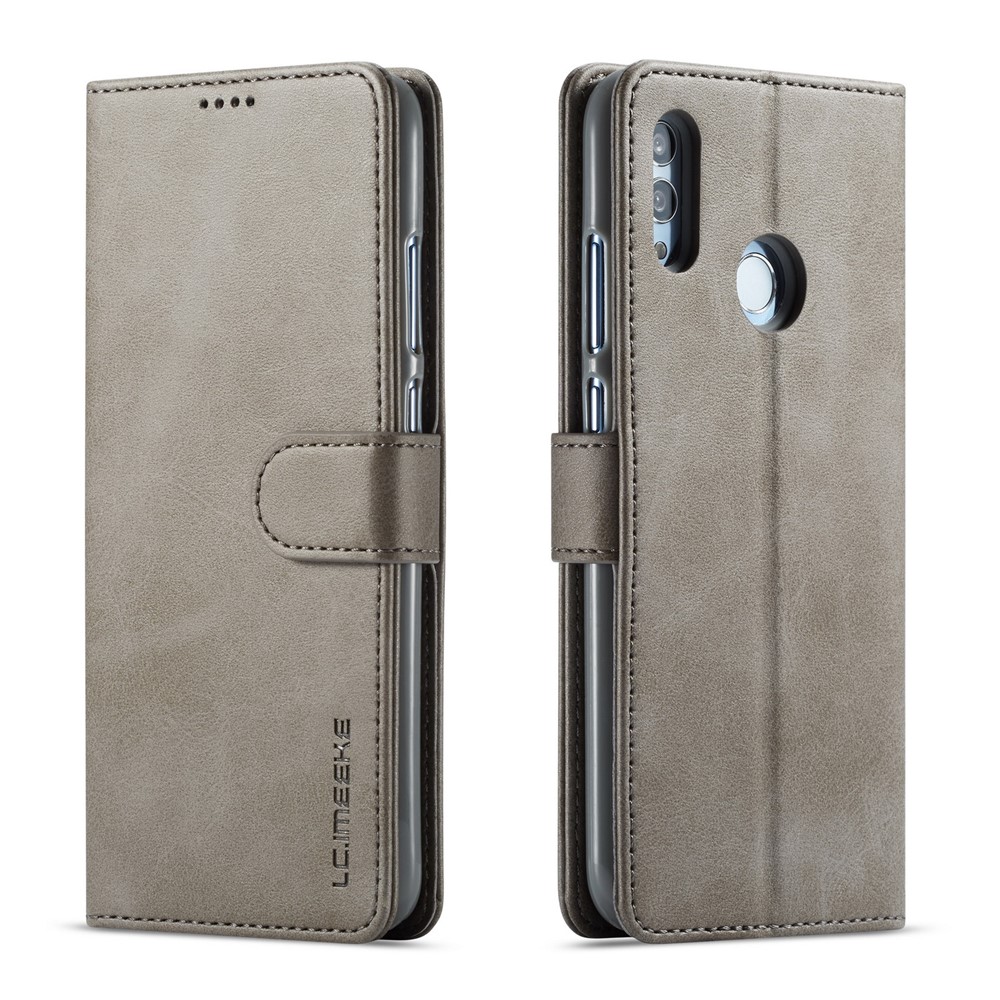 LC.IMEEKE Wallet Leather Stand Case for Huawei P Smart (2019) / Honor 10 Lite - Grey-1