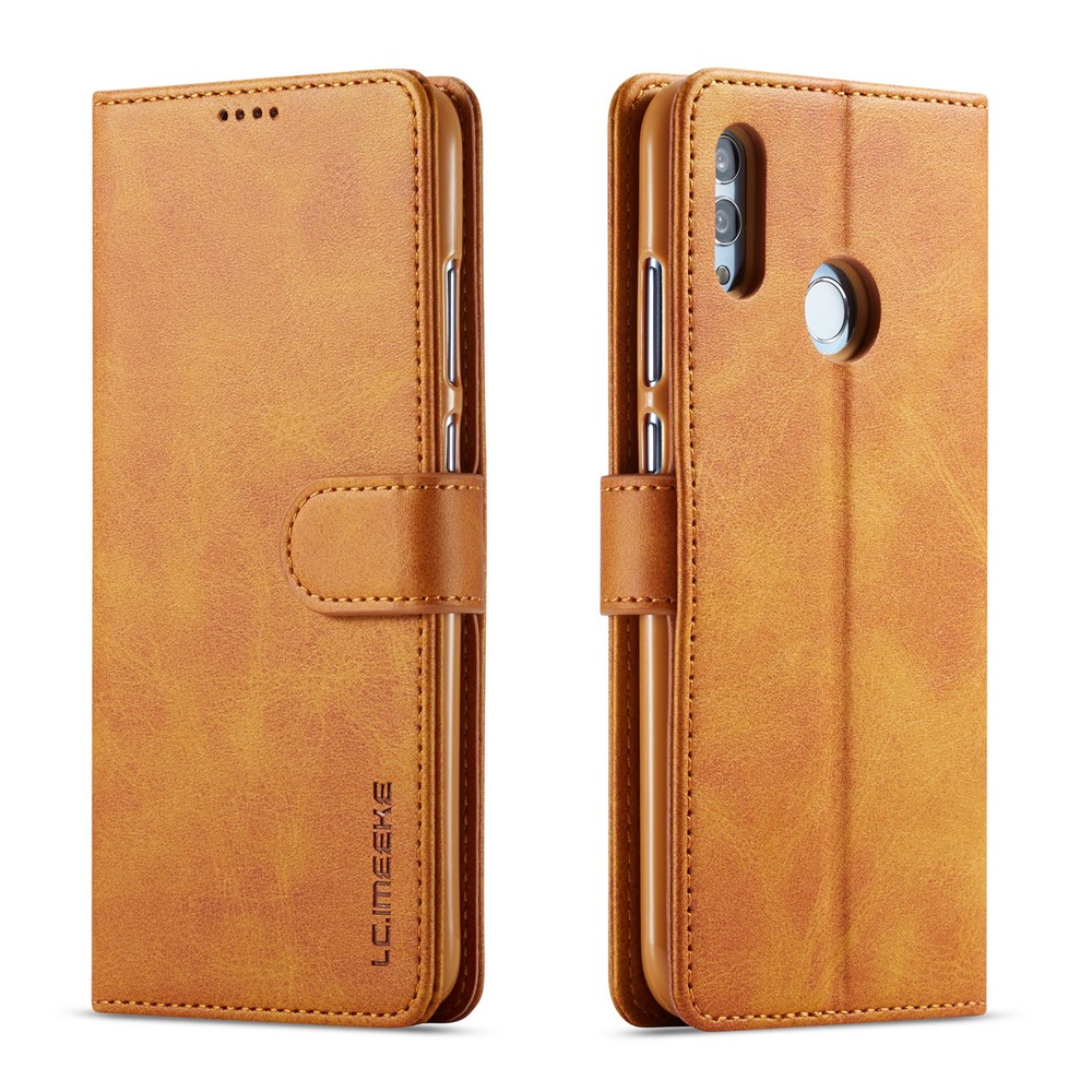 LC.IMEEKE Wallet Leather Stand Case for Huawei P Smart (2019) / Honor 10 Lite - Brown-1