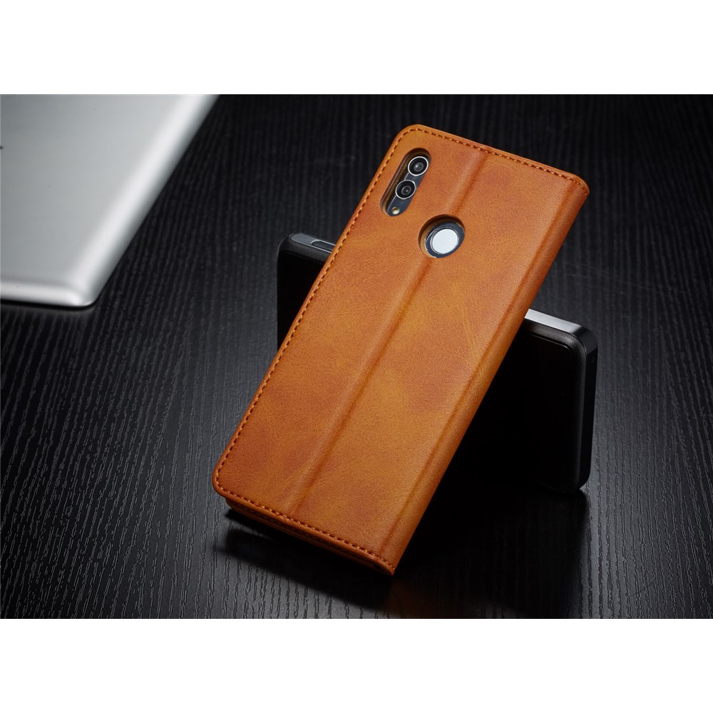 LC.IMEEKE Wallet Leather Stand Case for Huawei P Smart (2019) / Honor 10 Lite - Brown-5