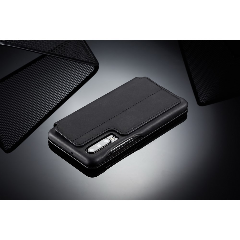 LC.IMEEKE Retro Style Leather Card Holder Case for Huawei P30 - Black-12