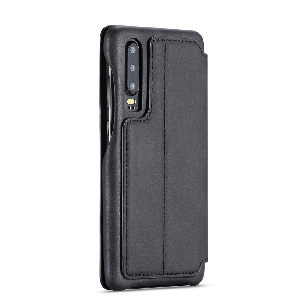 LC.IMEEKE Retro Style Leather Card Holder Case for Huawei P30 - Black-4