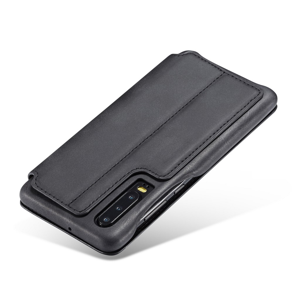 LC.IMEEKE Retro Style Leather Card Holder Case for Huawei P30 - Black-7