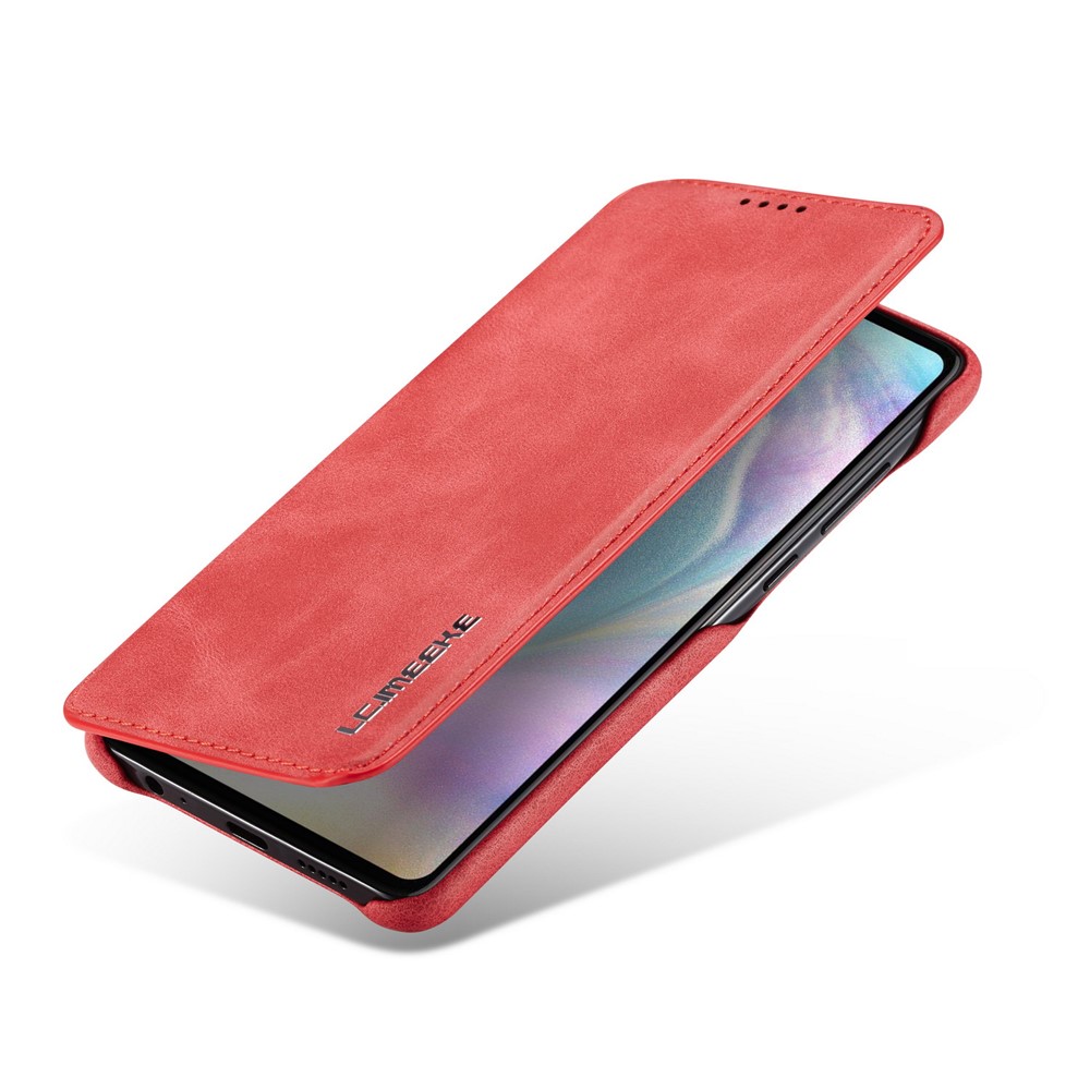 LC.IMEEKE Retro Style Leather Card Holder Case for Huawei P30 - Red-14