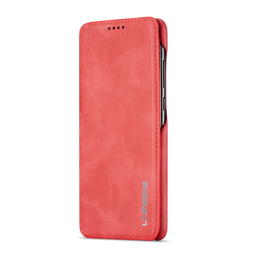 LC.IMEEKE Retro Style Leather Card Holder Case for Huawei P30 - Red-3