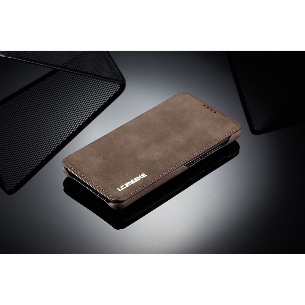 LC.IMEEKE Retro Style Leather Card Holder Case for Huawei P30 - Coffee-11